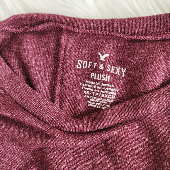 American Eagle Soft & Sexy plush maroon shirt - Picture 6 of 8